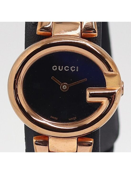 Gucci Guccissima 134.5 Quartz Bangle Watch Black Dial Kzk main image 4